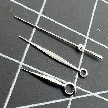 Aiguilles argentées pour montre homme, heure, minute et seconde, pour mouvement Miyota 9015 