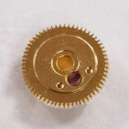 Golden GMT 24-hour hour wheel for 3186 mechanical movement, precise replacement part for watch repair.