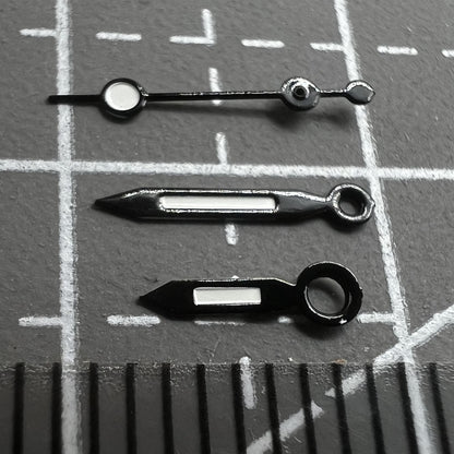 2 Sets/Pack 11mm Black Trim Green Lume Hands Set for Miyota 2035 2115 2105 230