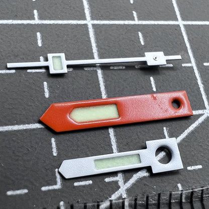 Grünes Lume Vintage Uhrenzeigerset Orange Weiß Akzent für NH34 NH35 NH36 NH38