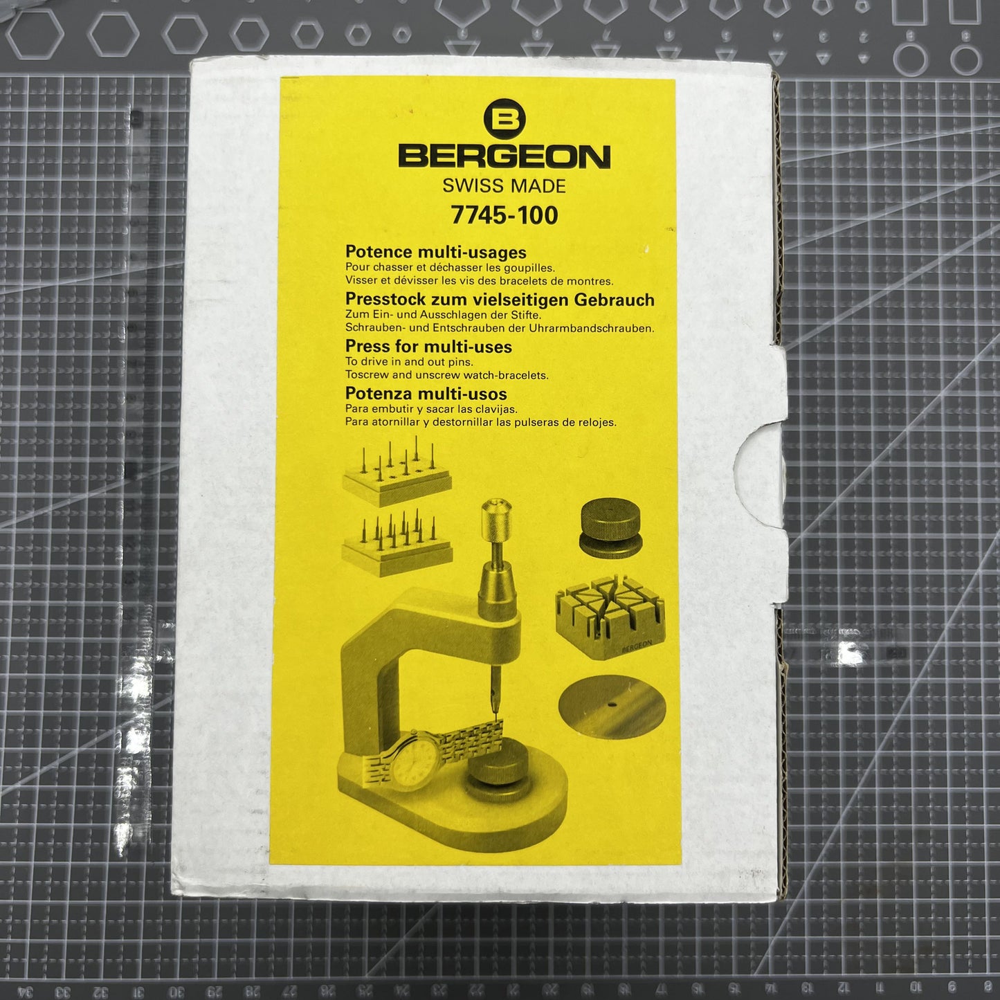 Bergeon Swiss Uhrarmband Pin Treiber Presse Modell 7745-100