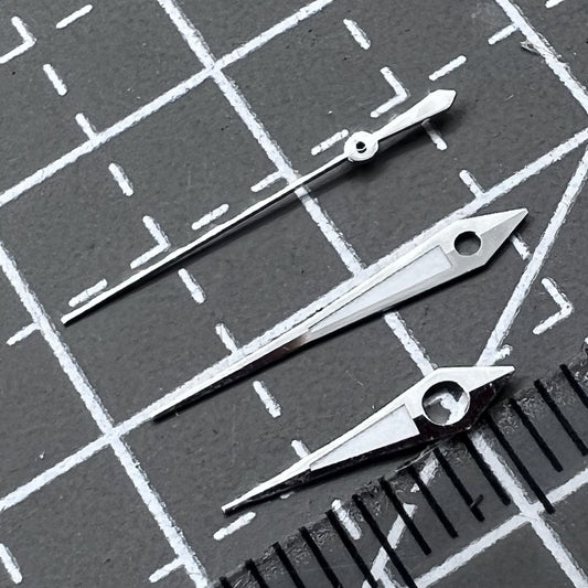 2 Sets/Pack Silver Trim Green Lume Arrow Shape Hands for ETA2836 2824 2892A2