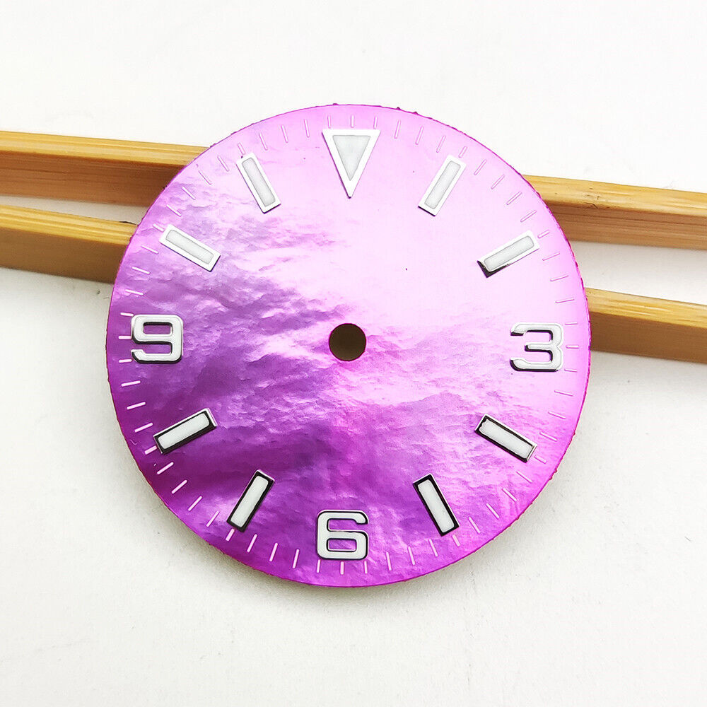 28.5mm green lume numeral watch dial, designed for NH35 4R35 automatic watches.