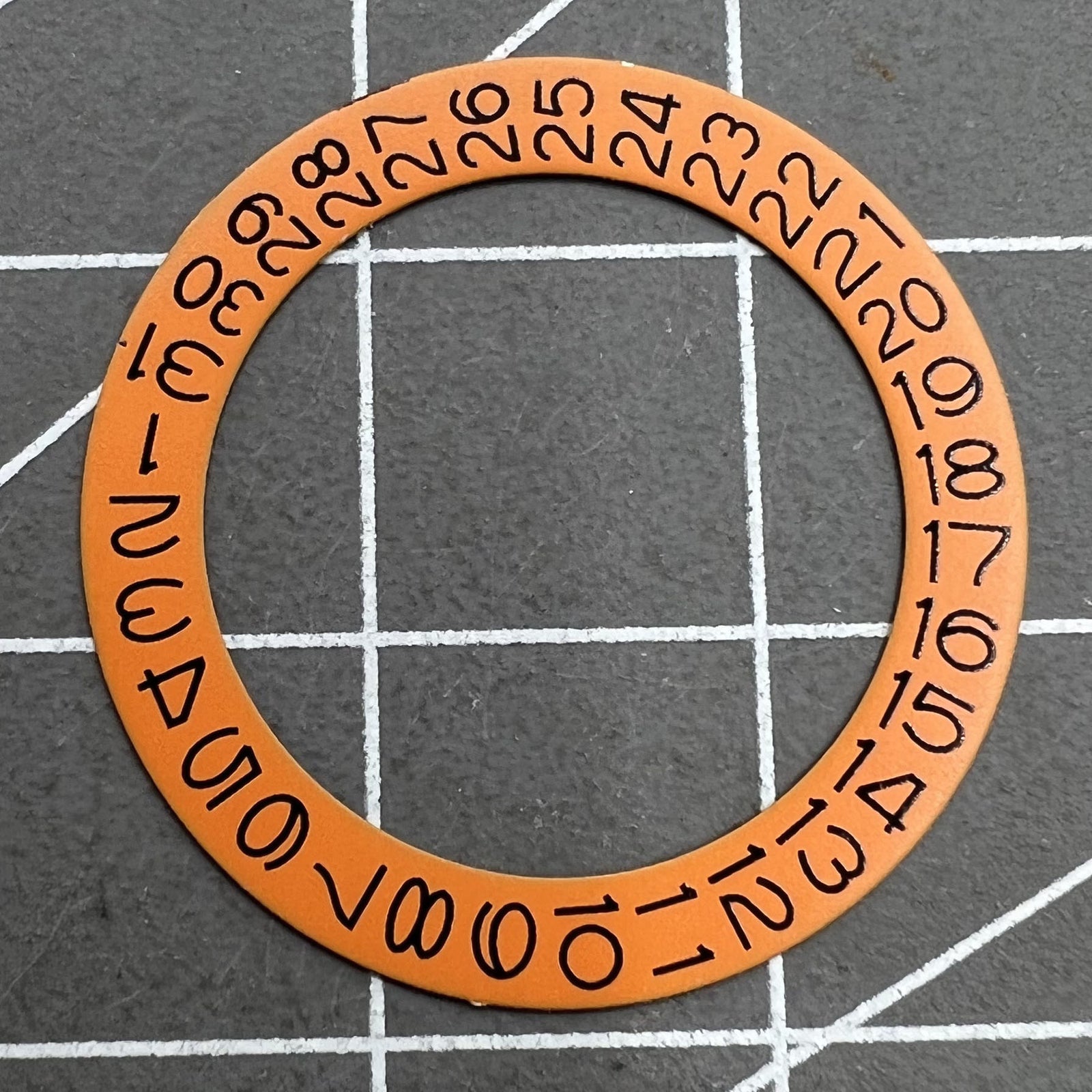Orange background date disk wheel overlay for NH35 NH36 date at 3 watch movement