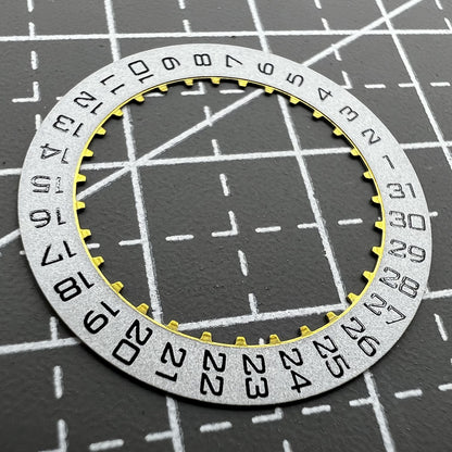 Silver date ring for men's watches compatible with ETA2824 and ETA2892 movements.