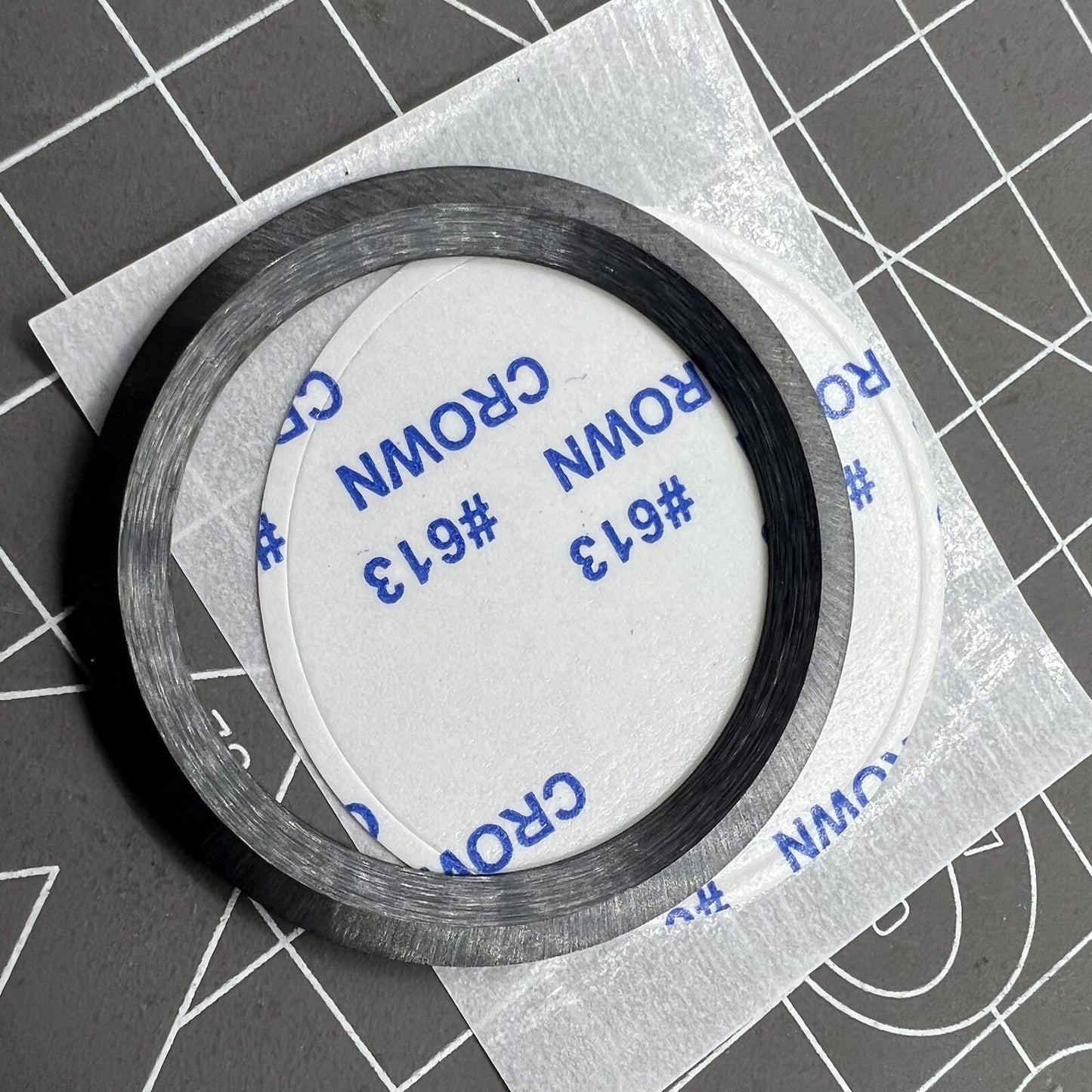 Black ceramic bezel insert 41.5mm with yellow font, perfect for stylish watch upgrades.