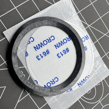 Black ceramic bezel insert 41.5mm with yellow font, perfect for stylish watch upgrades.