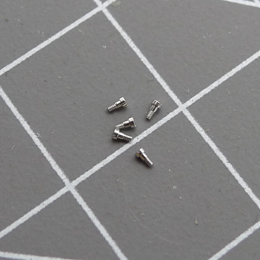 Set of 3 RLX 3135 hairspring bridle screws for precise watch movement repair by RLX.