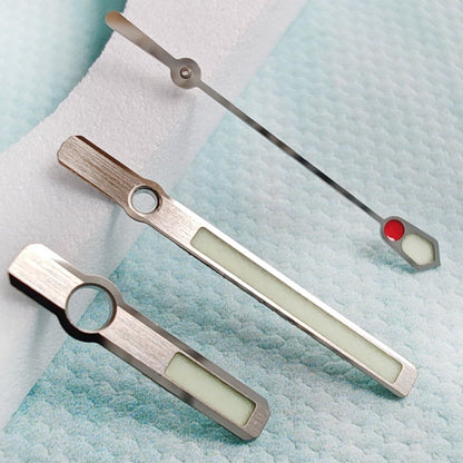 16mm Abalone Uhrenzeigersatz Silber Verziert Grün Lume Für NH35 NH36 Uhrwerk