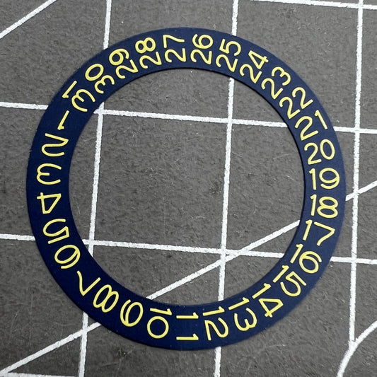 Denim Blue Background Yellow Font Disk Date Wheel for Movement Miyota NH35 NH36