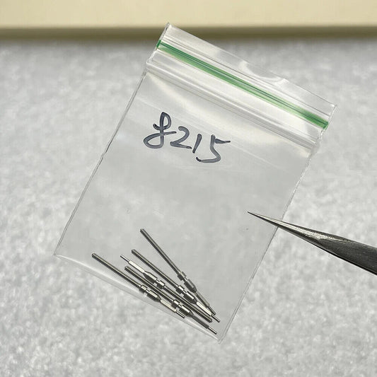 Set of 5 stainless steel winding stems for Citizen 8215 movement, precision Japan-made parts for watch repair.