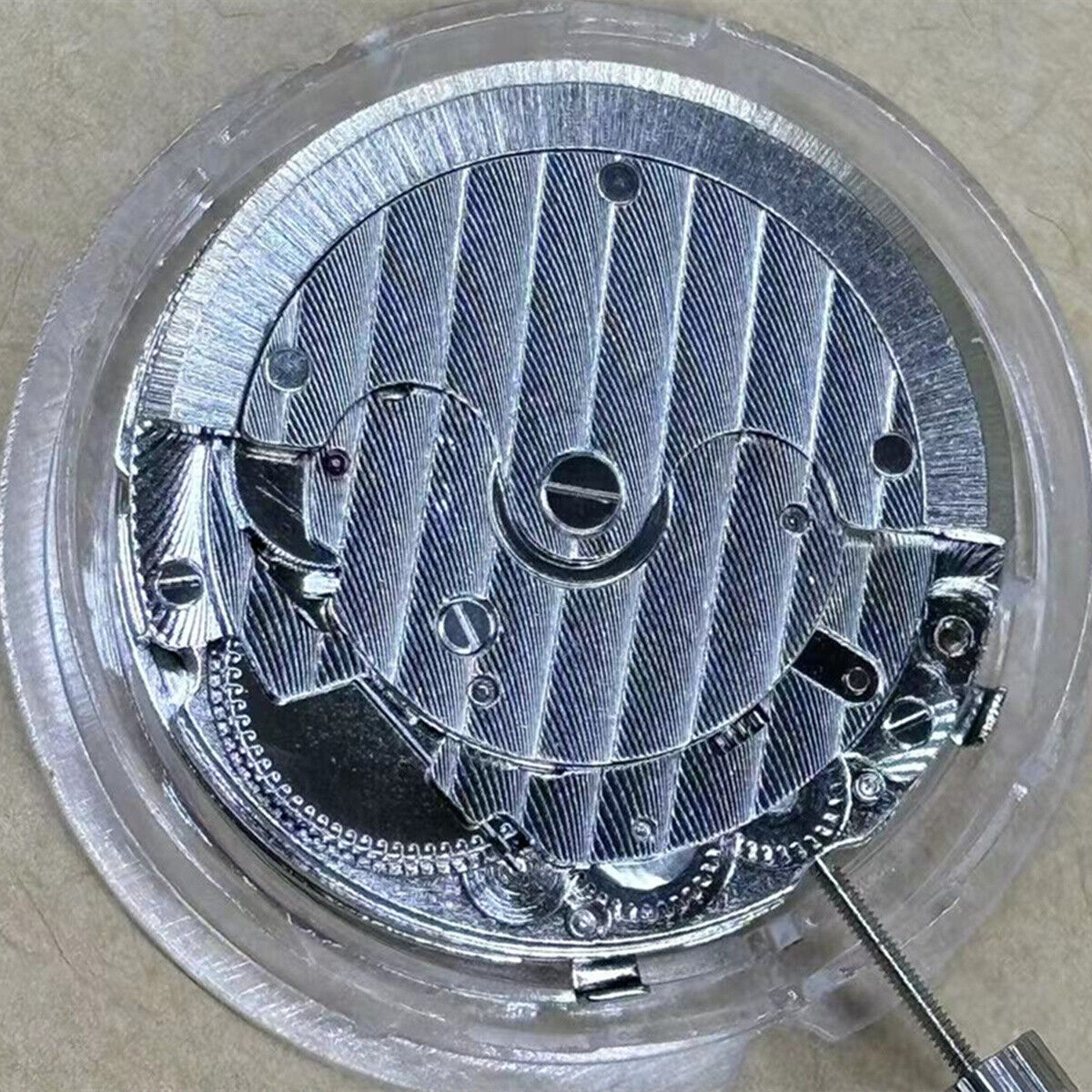 31mm Tianjin ST16 watch with automatic mechanical movement, black dial, and single calendar display.