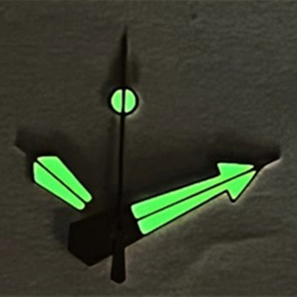 Golden Trim C3 green lume diving watch hands for NH35A, NH36A, SKX007, and SRP777 models.