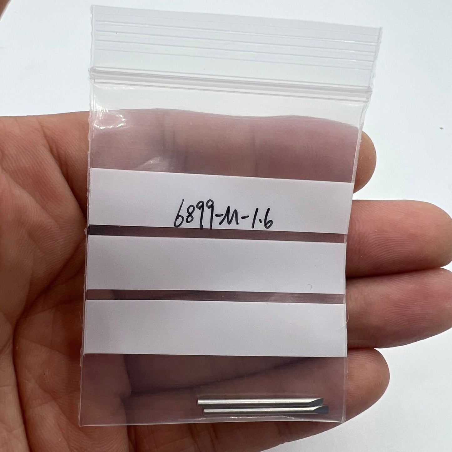 Set of 5 Bergeon 6899-M-160 1.6mm stainless steel ergonomic screwdriver blades for watch repair.