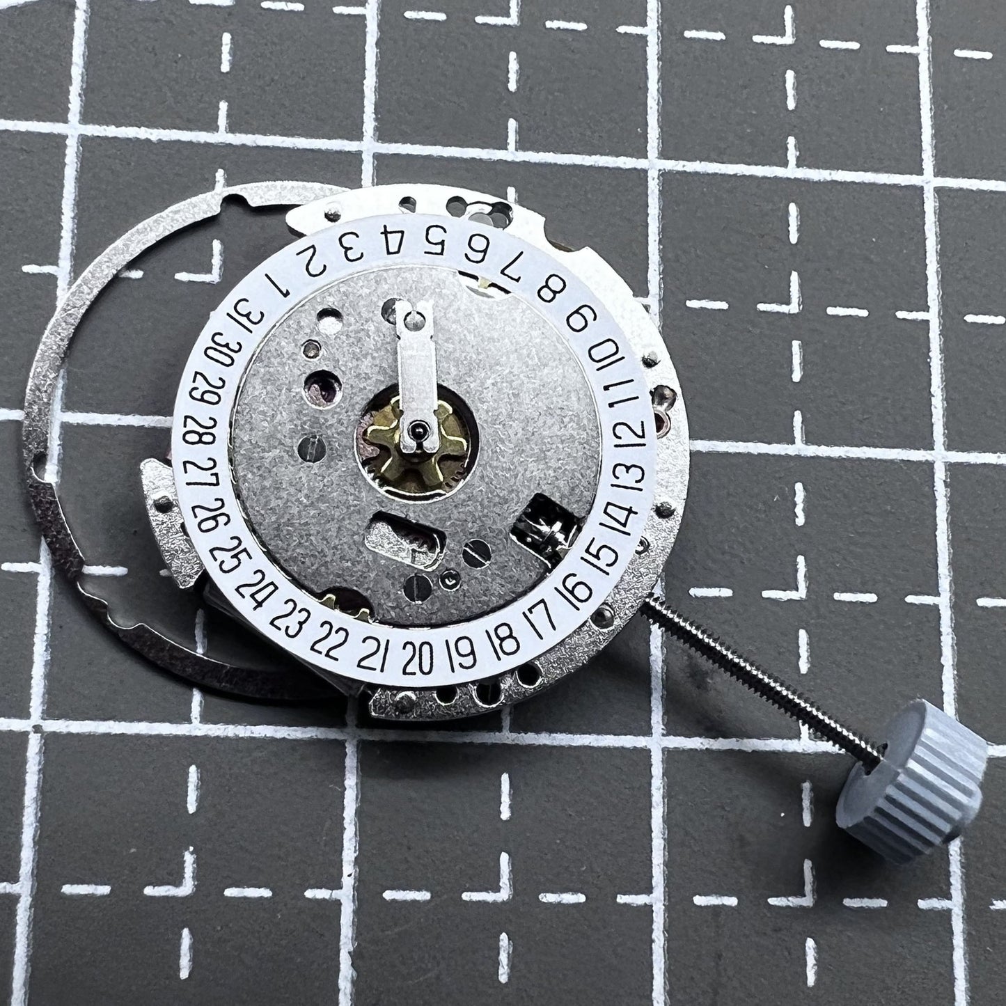 Swiss Quartz watch movement Ronda 775 with date at six o'clock, precise timekeeping by Ronda brand.