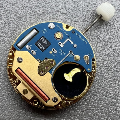 Golden vergoldetes Swiss ETA955.422 Quarzwerk Uhr Kalender Datum