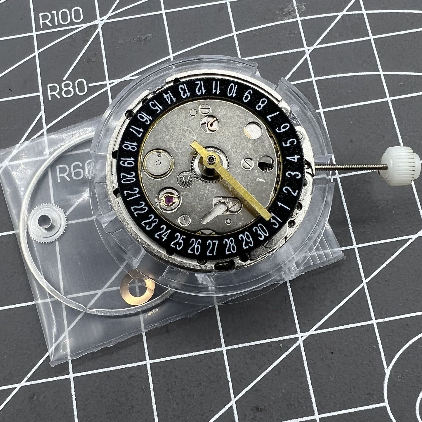 GMT Mechanical Movement Black Day Date Calendar at 6 For 2813