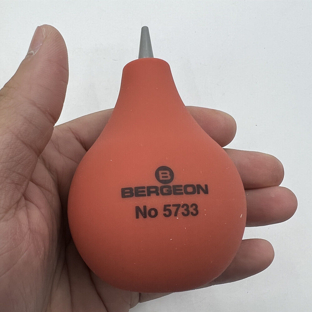Bergeon 5733 rubber dust blower for watchmakers, perfect for cleaning watch parts and mechanisms.