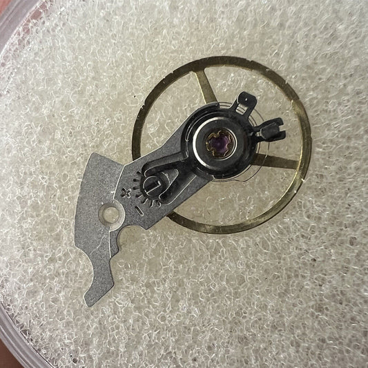 Watch balance wheel with splint for ETA C07.111 movement, generic replacement part for precise timekeeping.