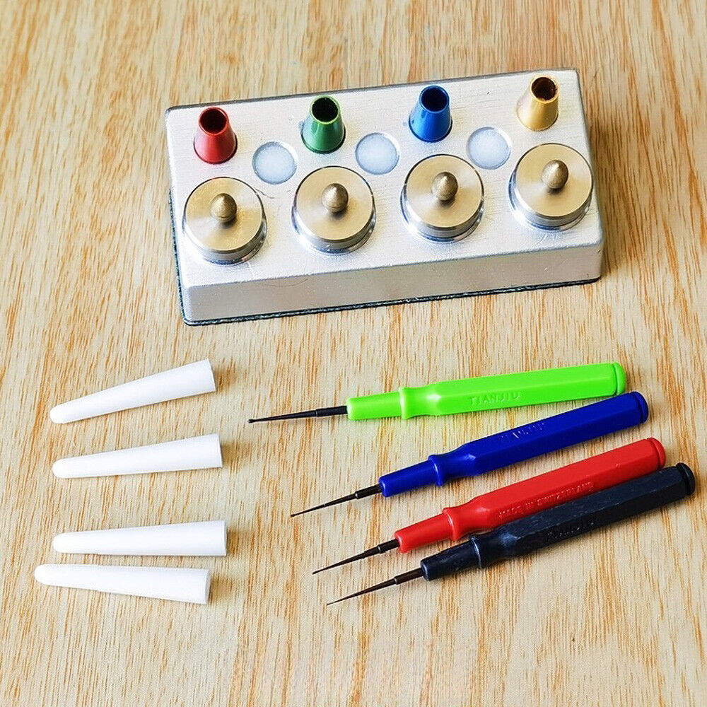 Watch Oil Dip Oiler Stand with 4 die-cast oiler dishes and lid cover for precise watch repair.