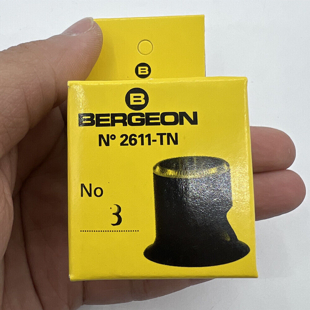 Bergeon 3.3x magnification loupe with opening for precise watch accessory inspection and repair.