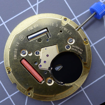 Swiss Made ETA F06.101 quartz watch movement with 2 hands, precise timekeeping for watch repair accessories.