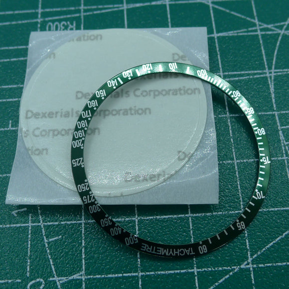 38.5mm Aluminum Alloy Green Ring+White Font Watch Bezel for Omega Speedmaster