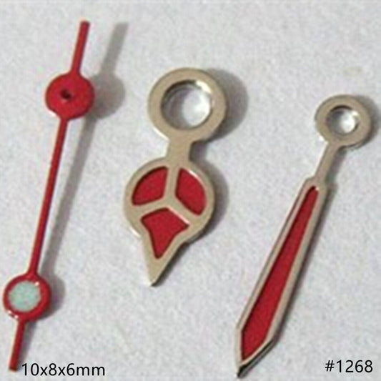 Aiguilles de montre peintes en rouge avec garniture argentée de 10 mm pour Miyota 2035 2115 2105 2305
