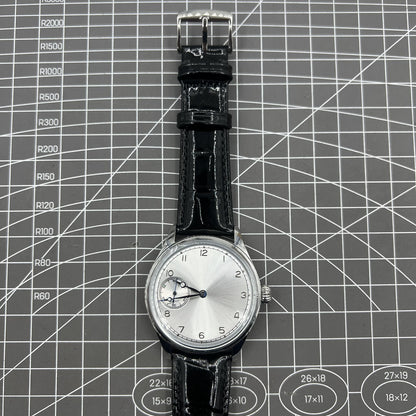 42mm Herrenuhr Mechanisches Uhrwerk Seagull ST3600 Weißes Zifferblatt Handaufzug