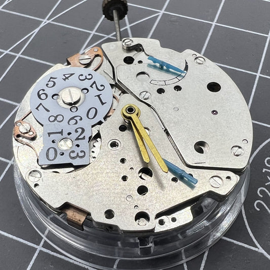 Hangzhou Made 2824 Big Date automatic watch movement showcasing intricate mechanical design.