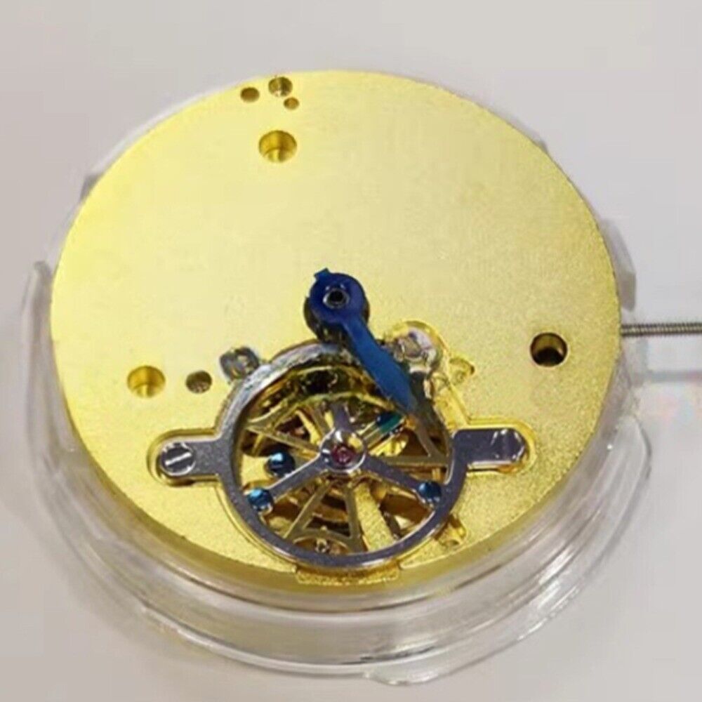 Golden LB06 automatic mechanical watch movement with visible flywheel, precision-crafted in China.