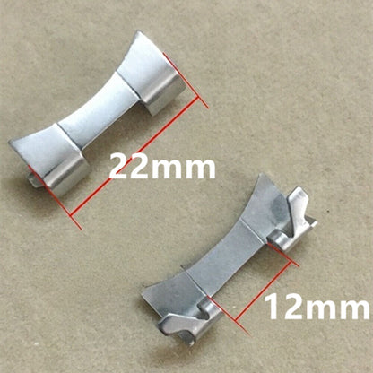 22X12mm Stainless Steel Curved End Links Spring Bars Bracelet Watch Band Strap#2