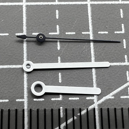 2er Set weiße spitze Zeiger 12mm Rund für Ronda 515 Uhrwerk