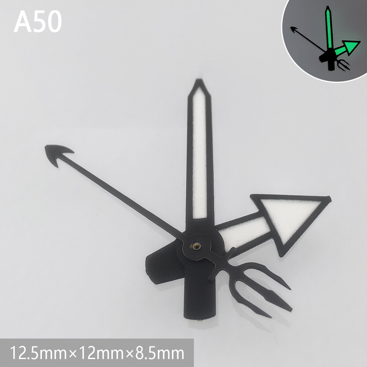 Green luminous watch hands for NH35 NH36 movement, enhancing readability in low light, Accessories brand.