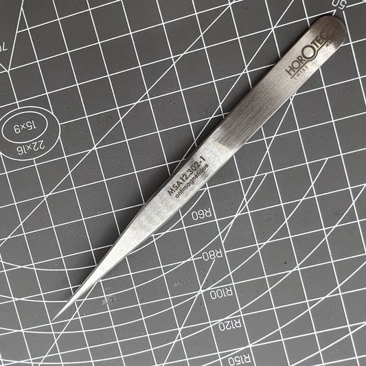 Horotec MSA12.302-1 antimagnetic strong tweezer for precise watch accessory handling.