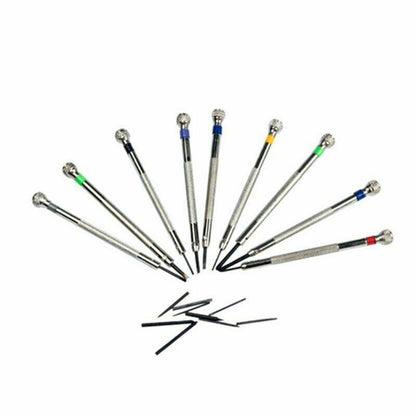 Jeu de 9 tournevis à lame plate assortis, taille 0,6 mm à 2 mm