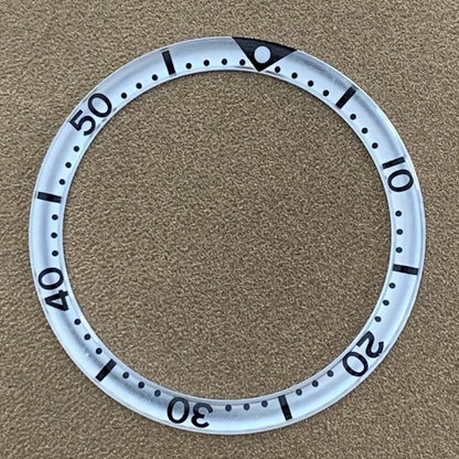 39 mm/32,2 mm weiße Schrift Kreisbogen Abschrägung Aluminium Uhr Lünette Einsatz Uhr Teil