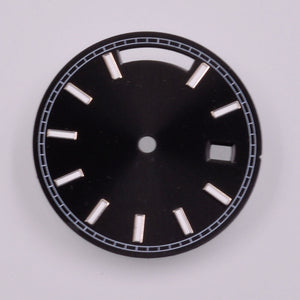 28.5mm Green Lume Silver Trim Nail Black Watch Dial for Seagull ST1644 Movement