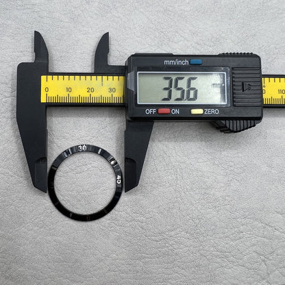 2 Stück 36mm schwarze Keramik Ziffern Lünette für Herren Damen Uhren