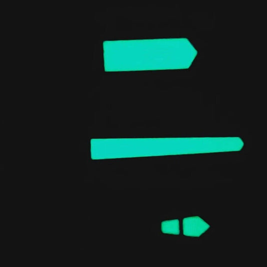 Aiguilles de montre 12,5 mm bleu + noir avec luminescent vert pour mouvement NH35 NH36 7S26 7S36