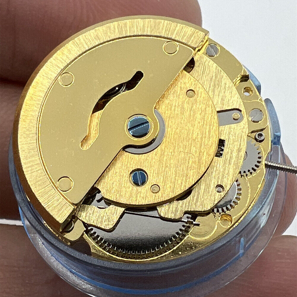 Golden TianJing DG2813 automatic watch movement showcasing day and date display with precise mechanical craftsmanship.