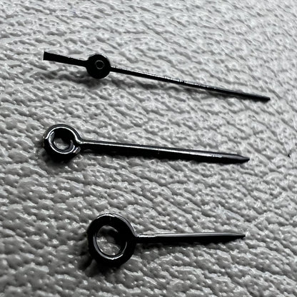 Black watch hands set for Miyota 2035, includes 11mm, 9mm, 7mm sizes, precise fit accessory.