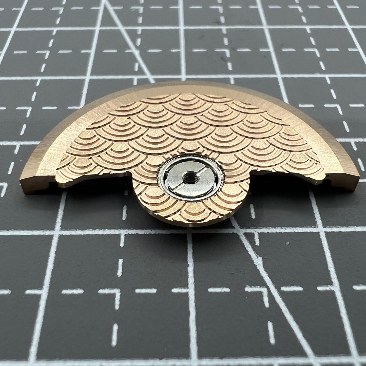Rose Gold Sea Wave carved rotor for Miyota NH35 NH36 watch movements, elegant design.