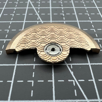 Rose Gold Sea Wave carved rotor for Miyota NH35 NH36 watch movements, elegant design.