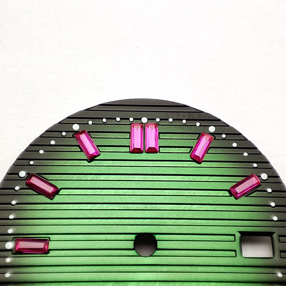 29.8mm pink gemstone nail green watch dial for NH35 movement, stylish watch accessory.