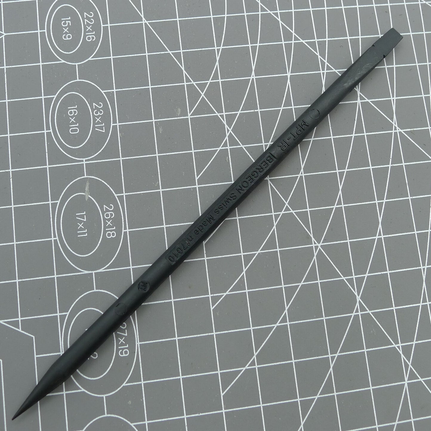 Bergeon 7010 black polyamide probe stick for precise watch accessory adjustments, Swiss Made quality.