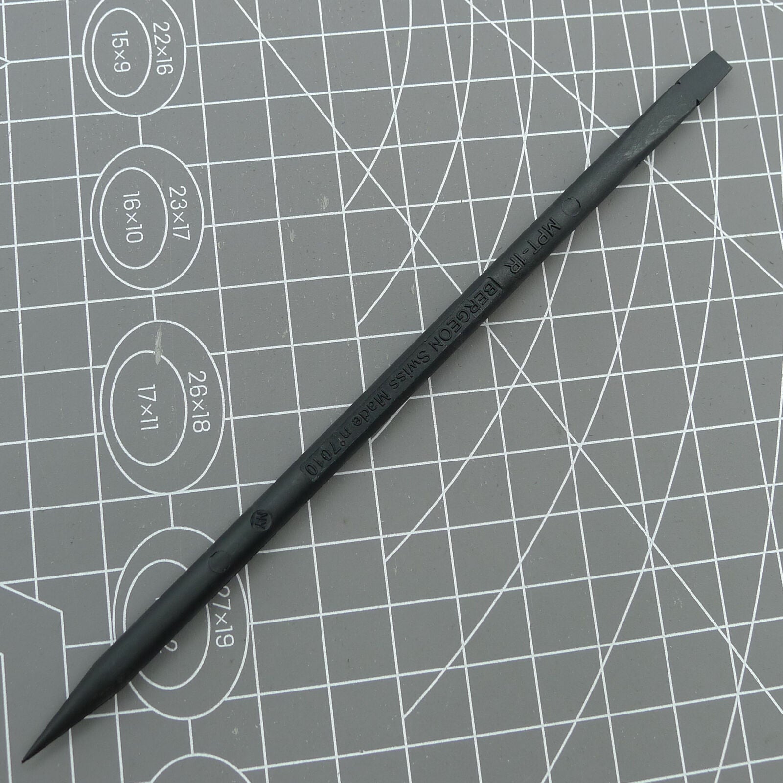 Bergeon 7010 black polyamide probe stick for precise watch accessory adjustments, Swiss Made quality.