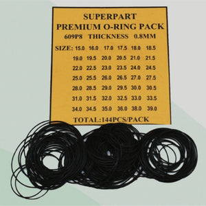 0.8mm Thickness 42 Sizes 144pcs Waterproof O Ring Kit Watch Back Gasket Washers