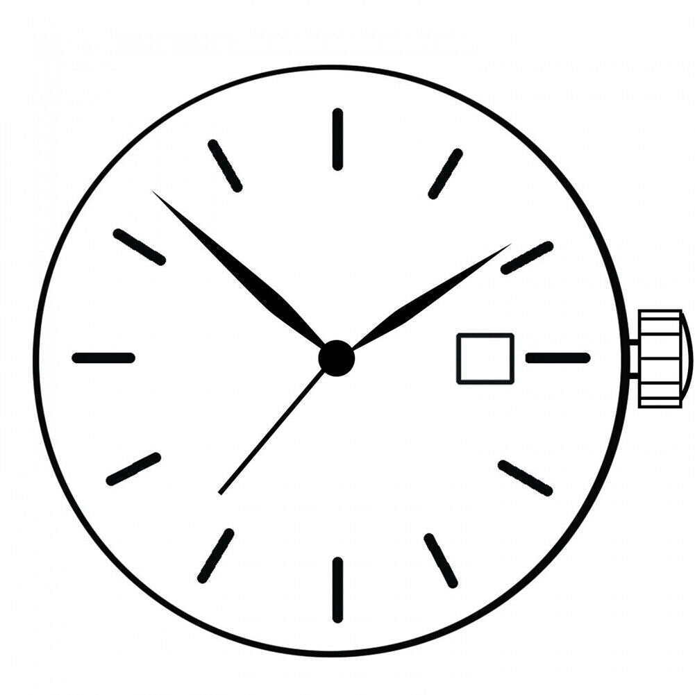 Swiss ETA 805.112 quartz watch movement with 3 hands and date window at 3 o'clock, precise and reliable.