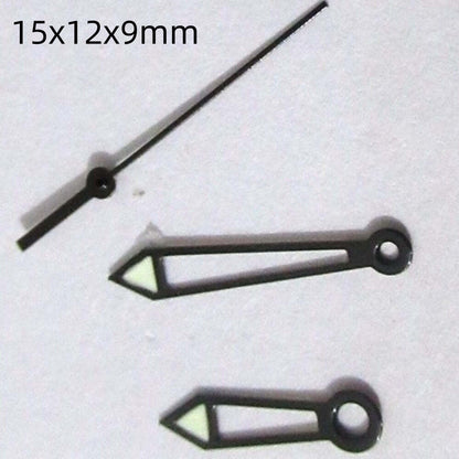 Lot de 2 aiguilles creuses noires et vertes luminescentes pour Miyota 2035, 2115, 2105 et 2305 